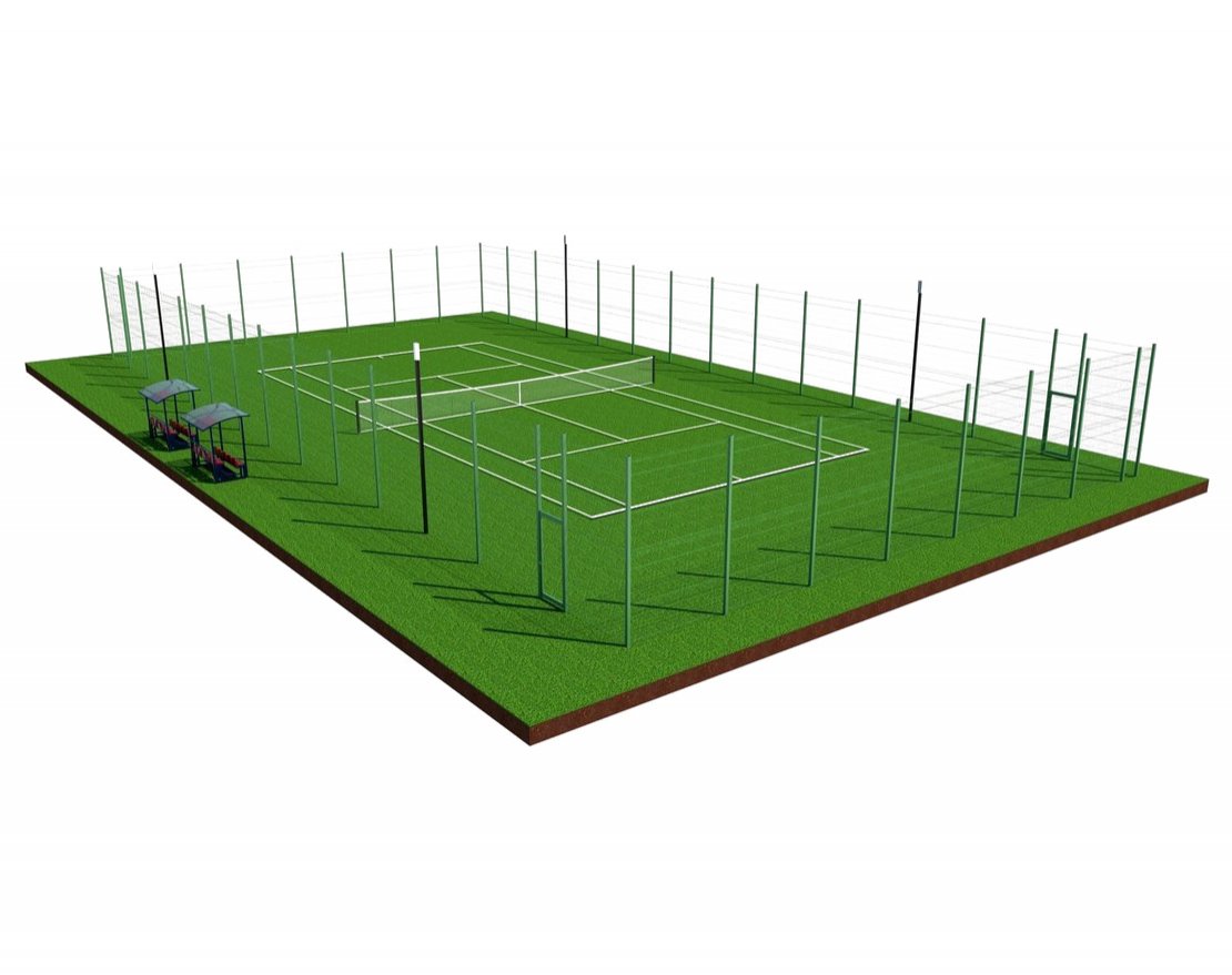 Теннисный корт TORUDA 2 (37х19, игровое поле 24х11)