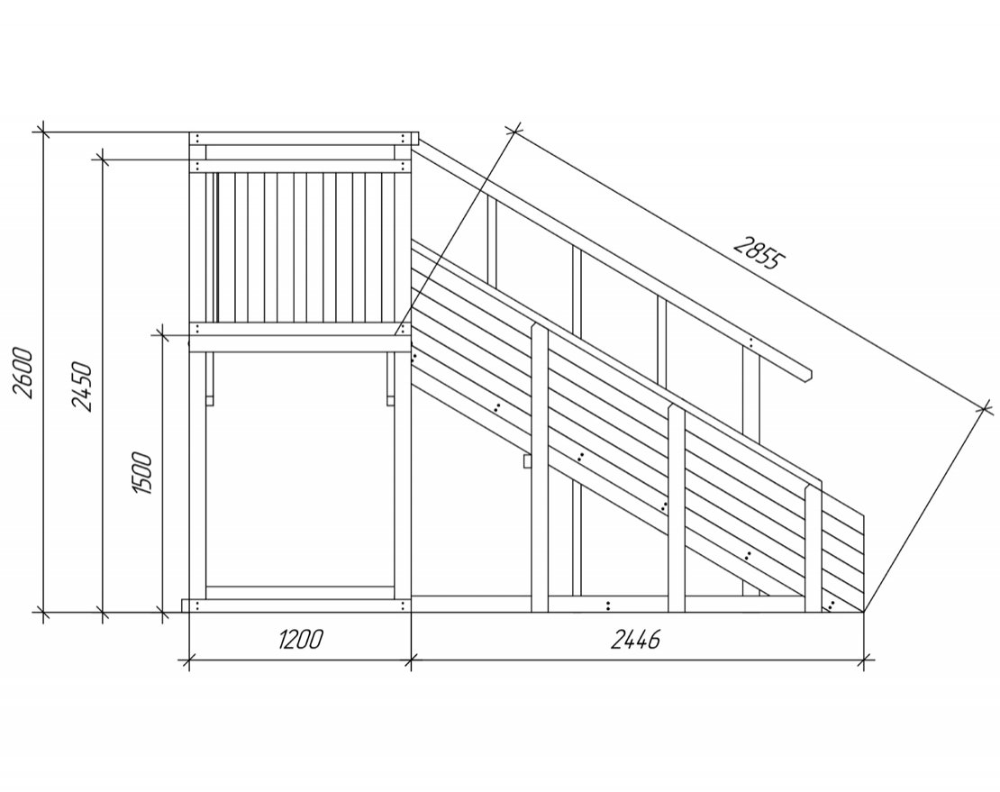 Зимняя деревянная горка TORUDA Север-3 (скат 3 м) - вид 4